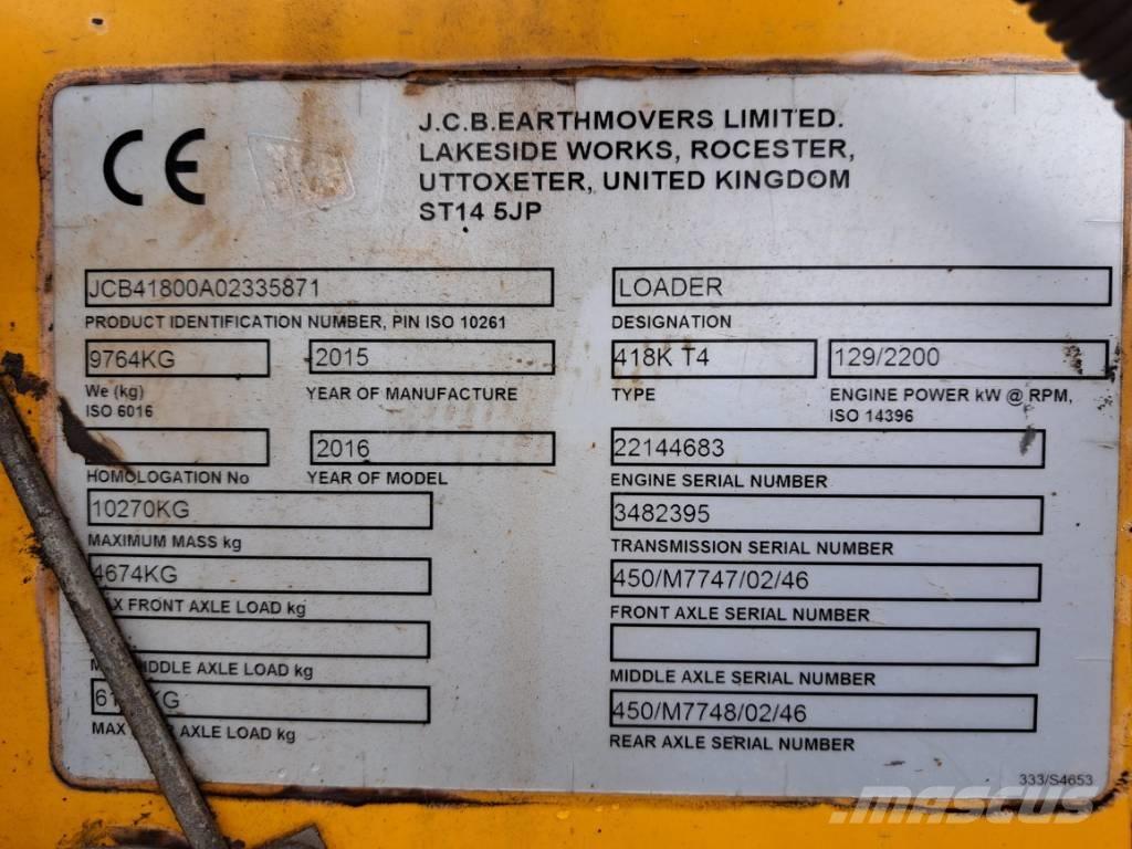 JCB 418 K Kolesové nakladače