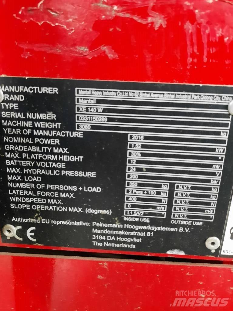 Mantall XE 140 W Nožnicové zdvíhacie plošiny
