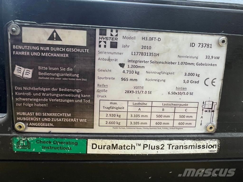 Hyster H 3.0 FT Dieselové vozíky