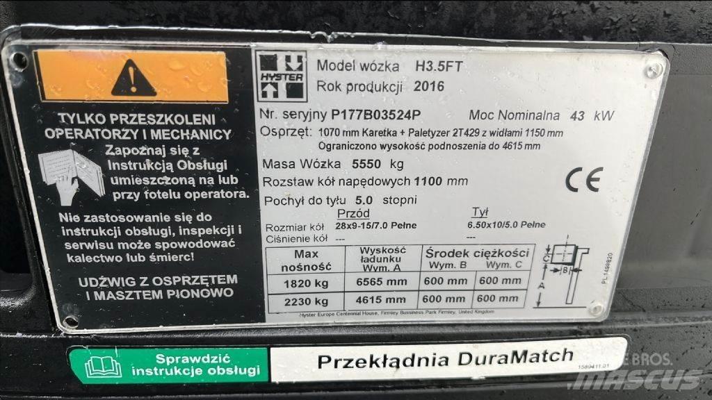 Hyster H 3.5 FT LPG vozíky