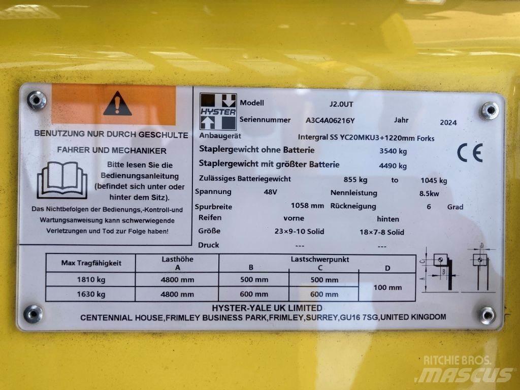 Hyster J 2.0 UT Akumulátorové vozíky