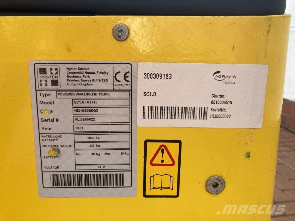 Hyster SC 1.0 Ručne vedené vysokozdvižné vozíky