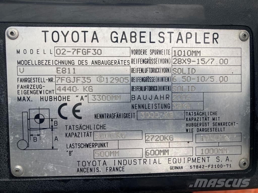 Toyota 02-7FGF30 LPG vozíky