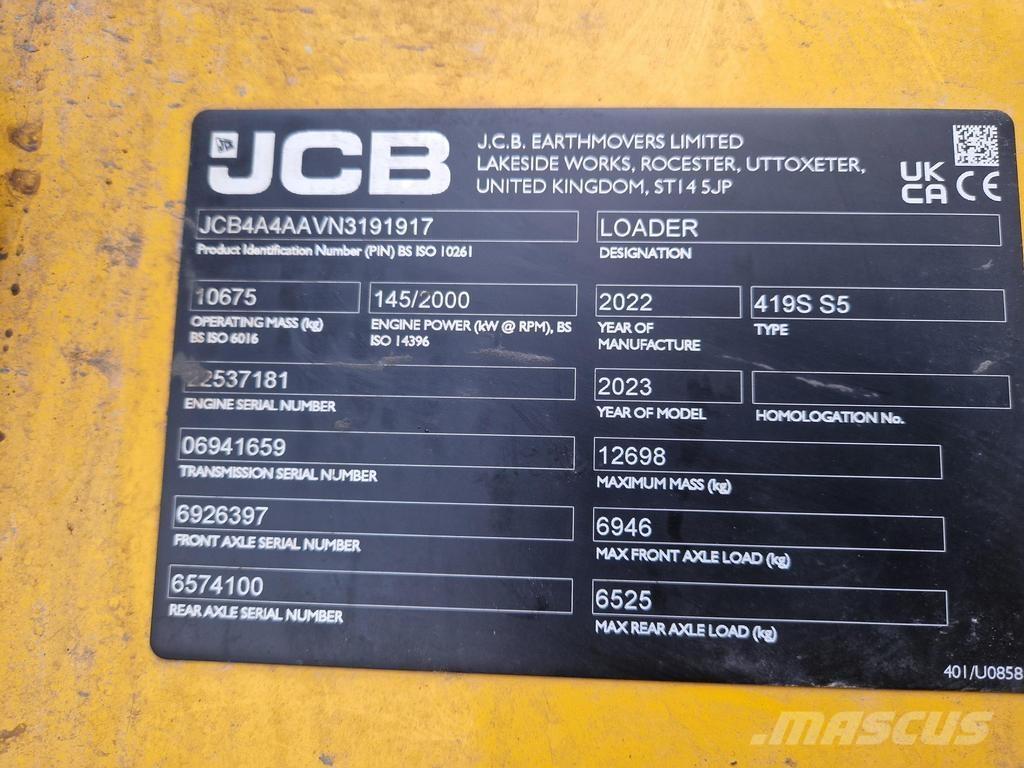 JCB 419S Ďalšie poľnohospodárske stroje