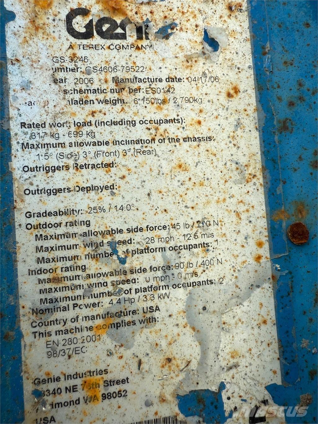 Genie GS3246 Nožnicové zdvíhacie plošiny