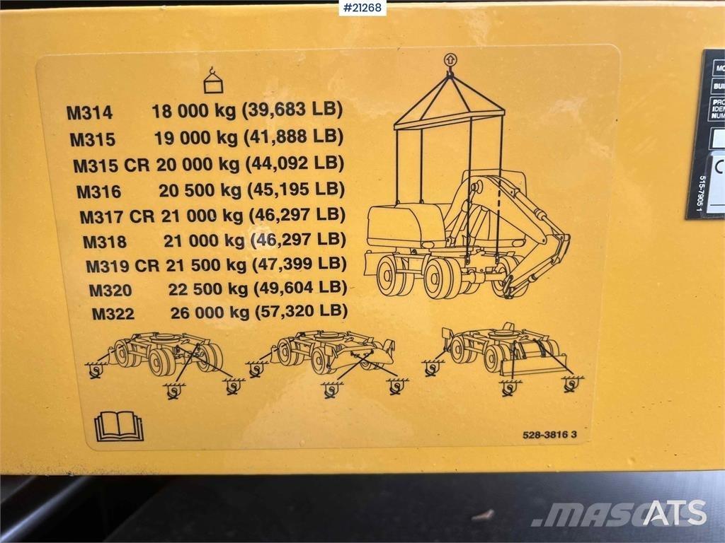 CAT M315 Kolesové rýpadlá