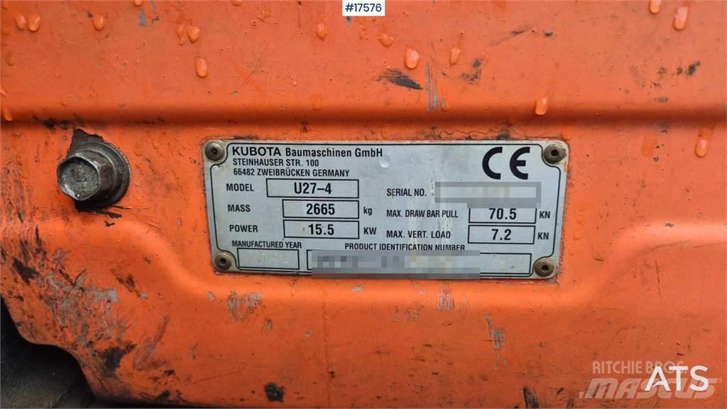 Kubota U27-4 Mini rýpadlá < 7t