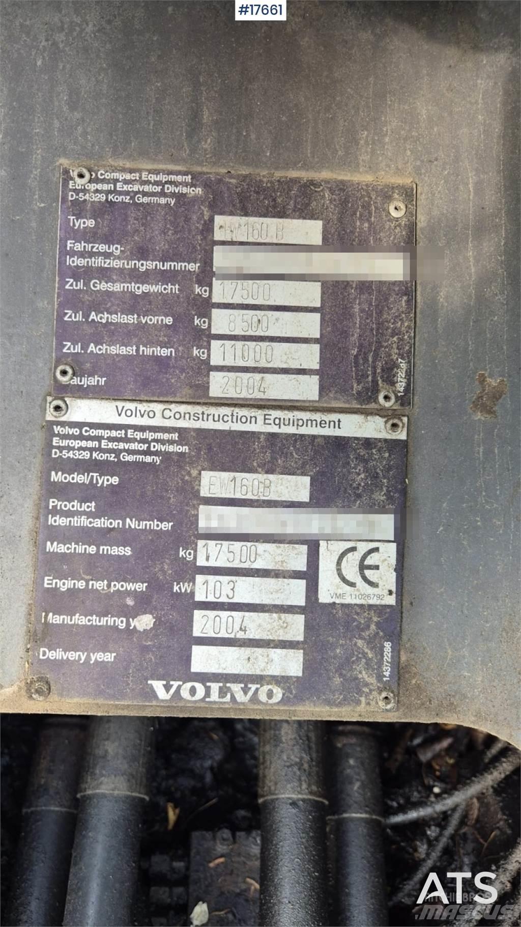 Volvo EW 160B Kolesové rýpadlá