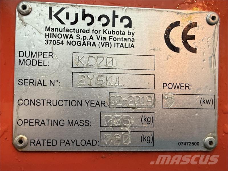 Kubota KC70 Stavebné sklápače