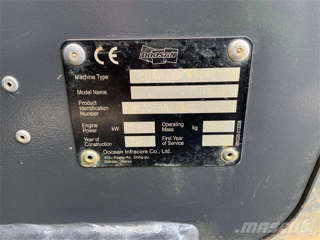 Doosan DX140 LCR Pásové rýpadlá