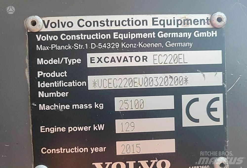Volvo EC220E Pásové rýpadlá