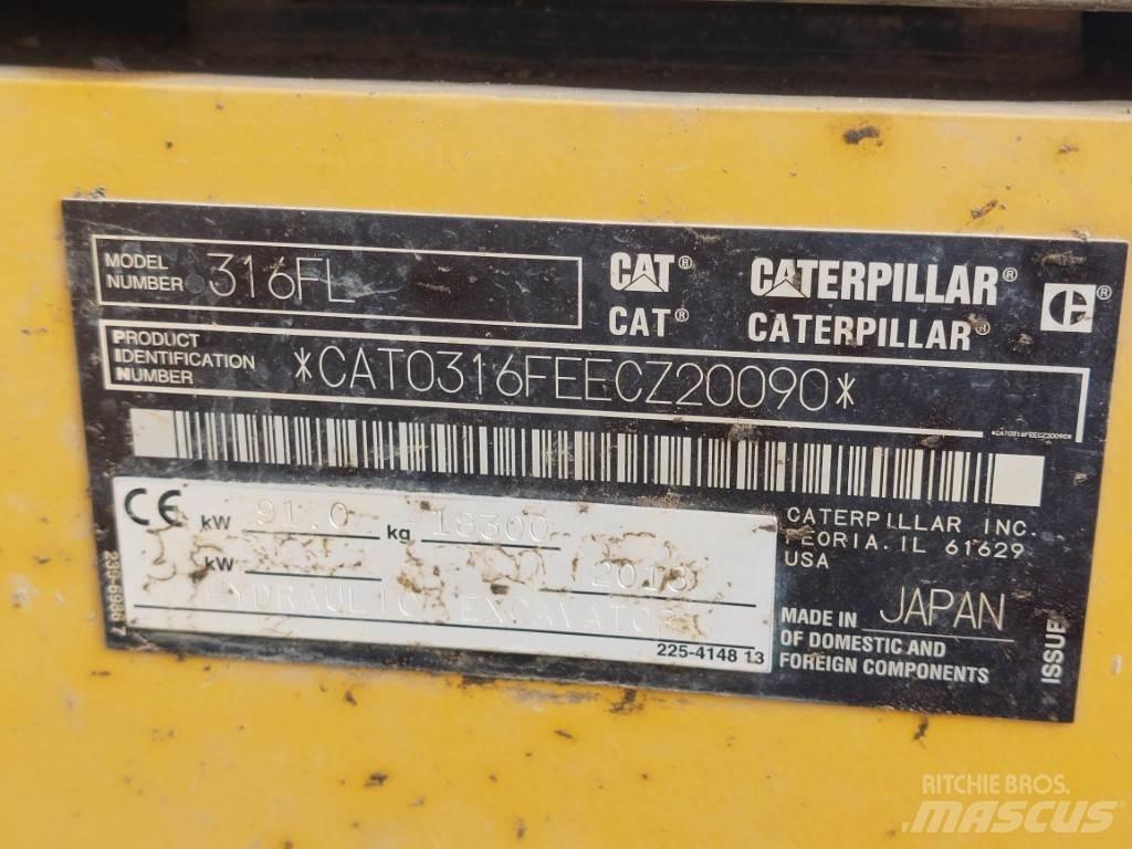 CAT 316FL Pásové rýpadlá