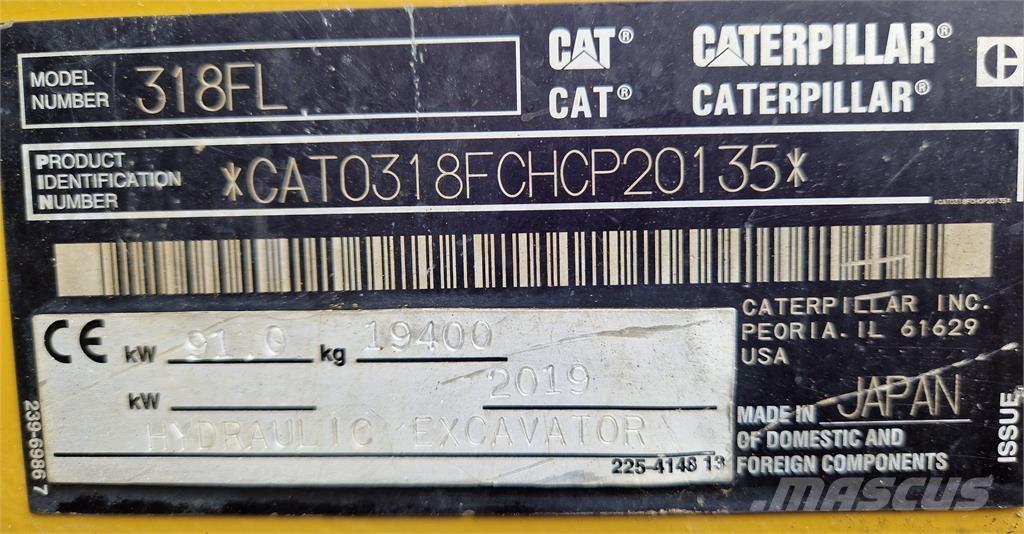 CAT 318FL Pásové rýpadlá