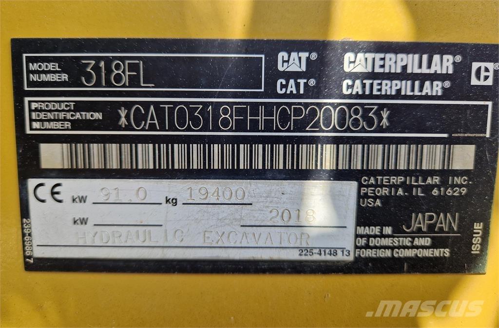 CAT 318FL Pásové rýpadlá