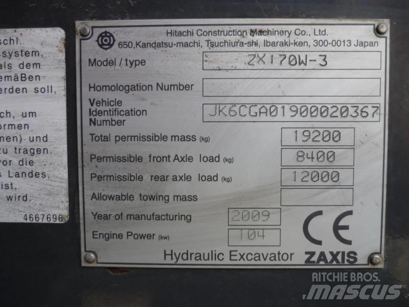 Hitachi ZX170W-3 Kolesové rýpadlá