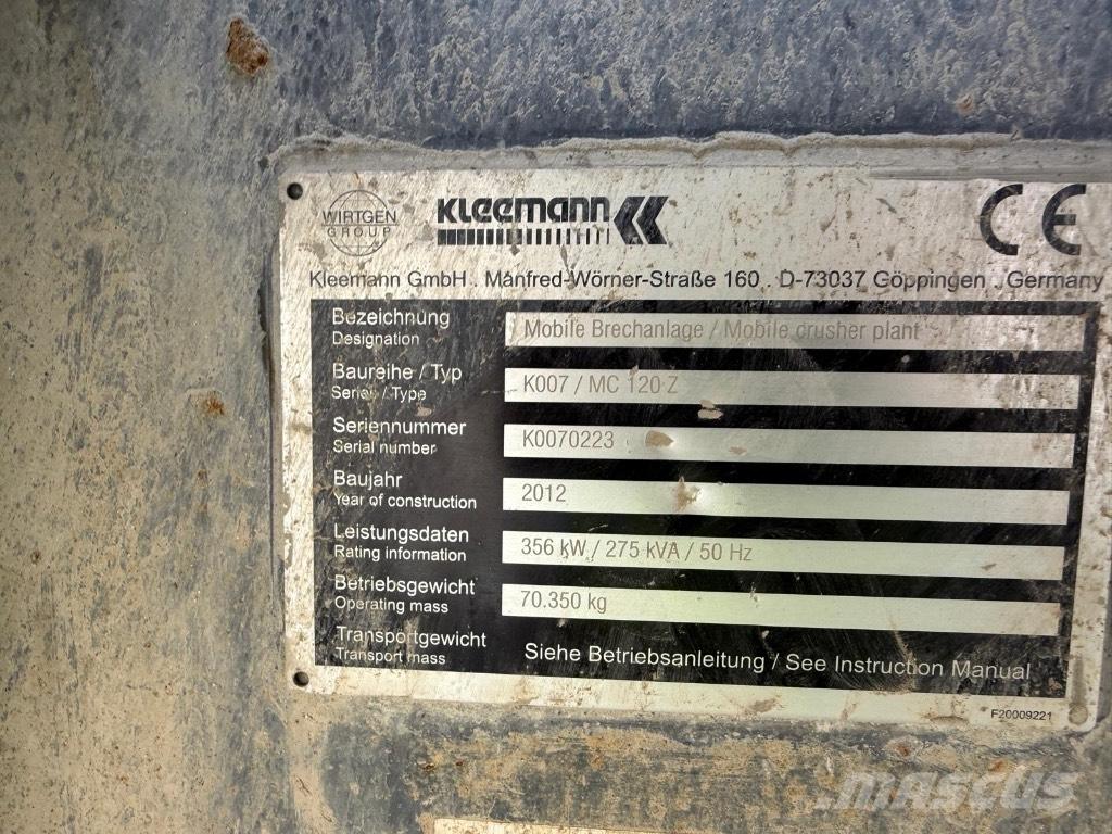 Kleemann MC120Z Mobilné drviče