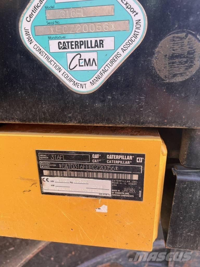 CAT 316FL Pásové rýpadlá