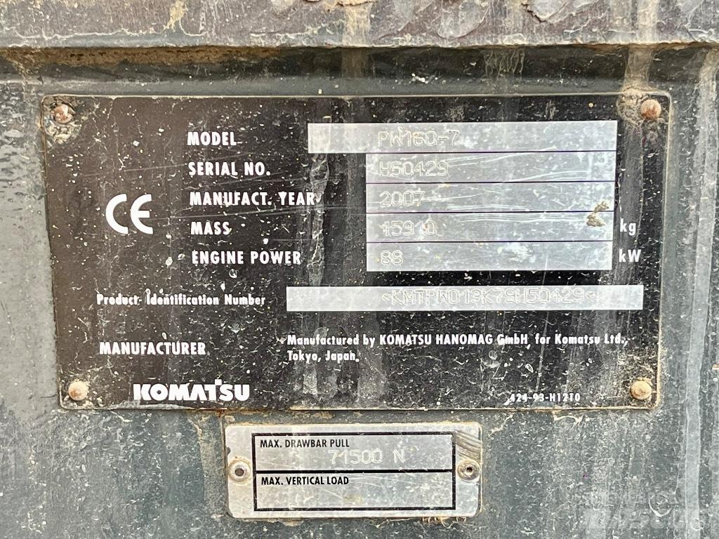 Komatsu PW 160 Kolesové rýpadlá