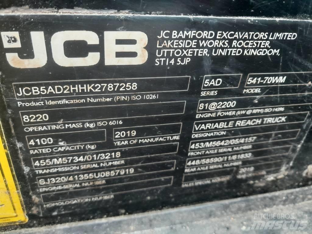 JCB 541-70 Teleskopické nakladače pre poľnohospodárstvo