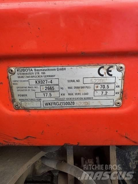Kubota KX027-4 Mini rýpadlá < 7t