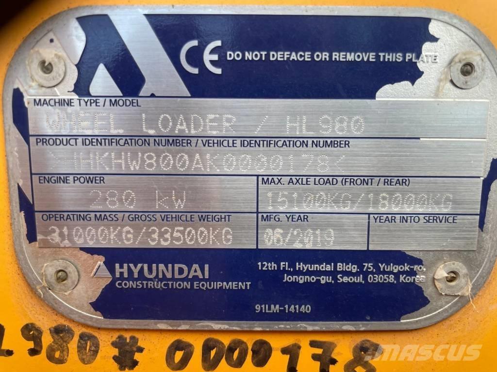 Hyundai HL 980 Kolesové nakladače