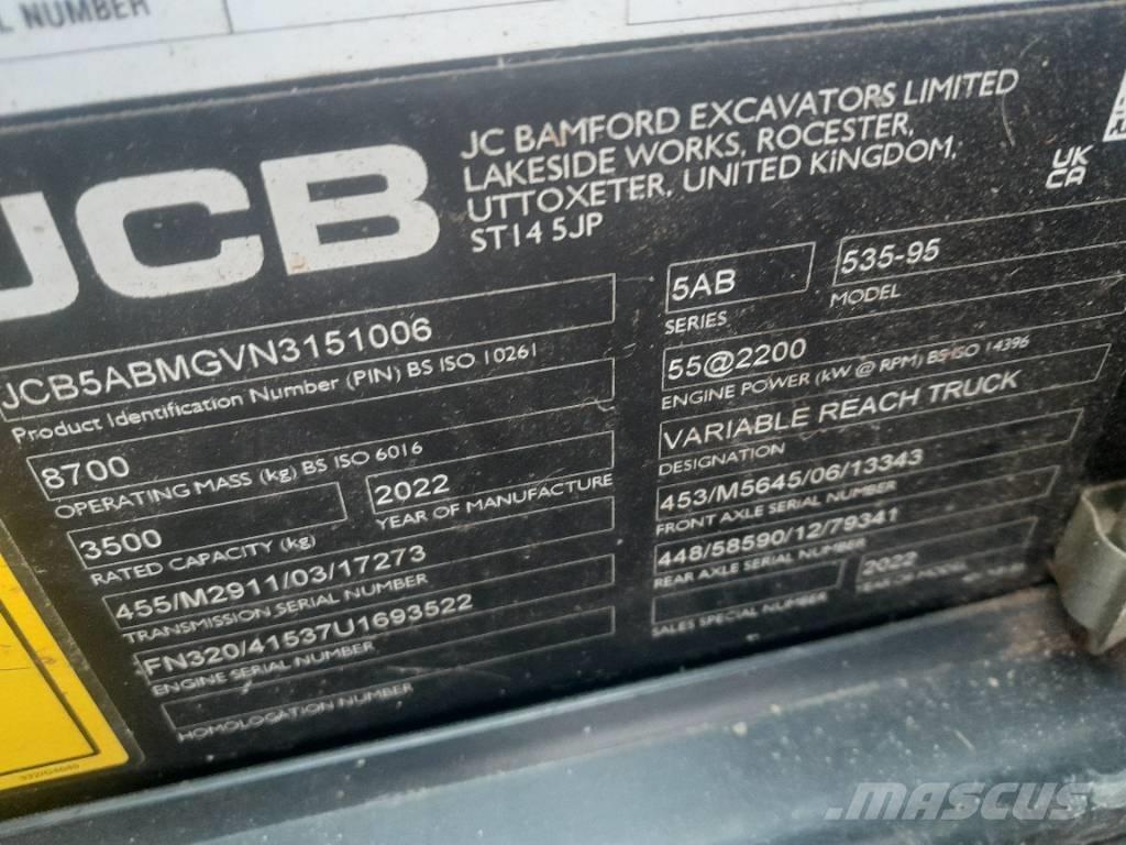 JCB 535-95 Teleskopické nakladače pre poľnohospodárstvo