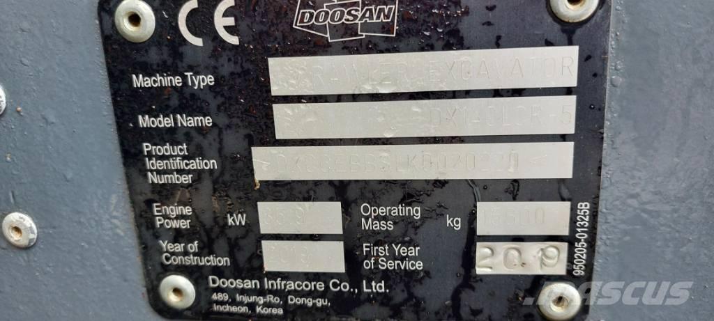 Develon DX140LCR-5 Pásové rýpadlá