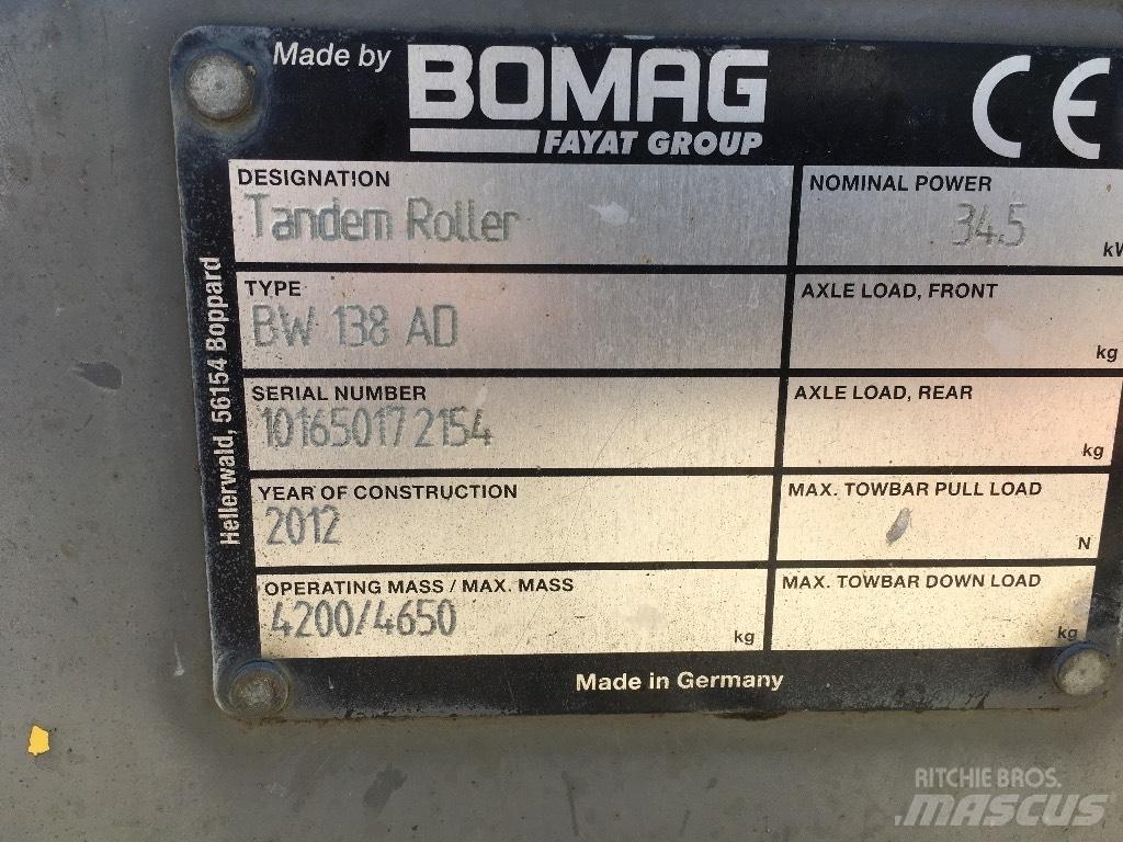 Bomag BW 138 AD Tandemové valce