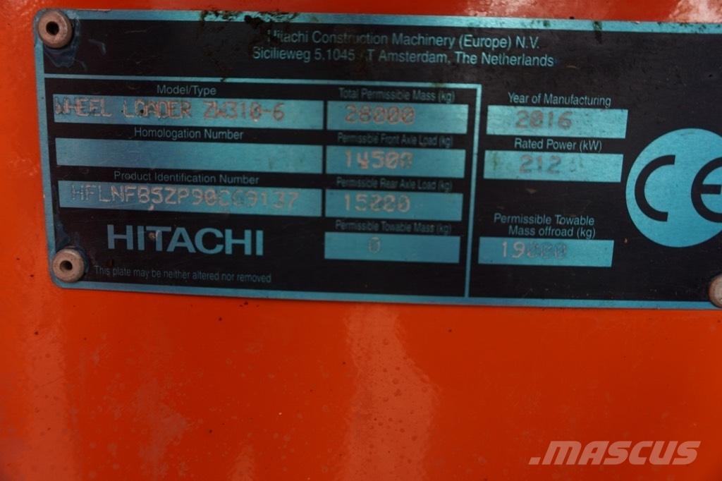 Hitachi ZW 310-6 Kolesové nakladače