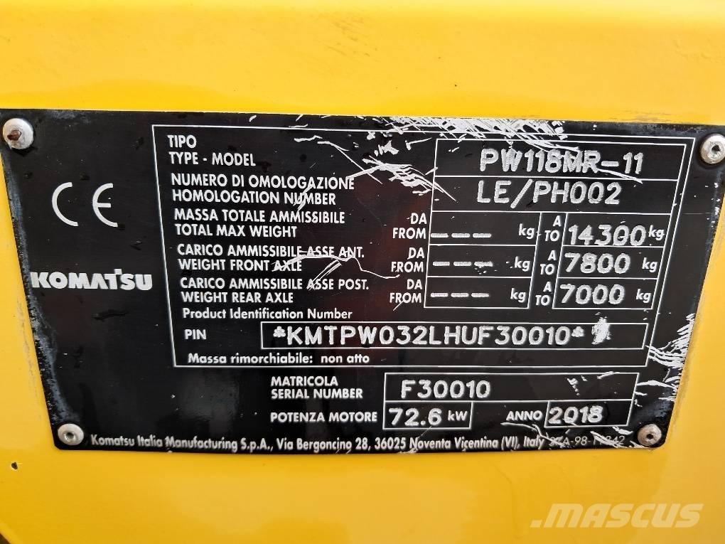 Komatsu PW118MR-11 Kolesové rýpadlá