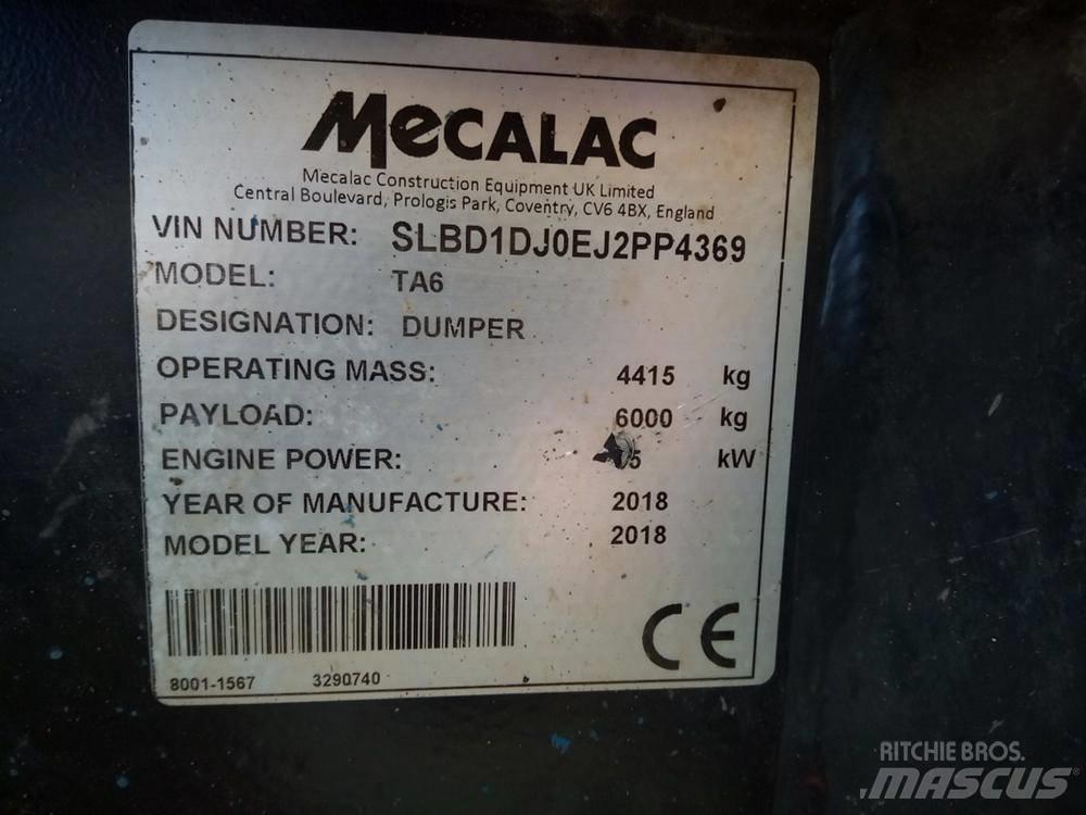 Mecalac TA6 dömper Kĺbové nákladné autá