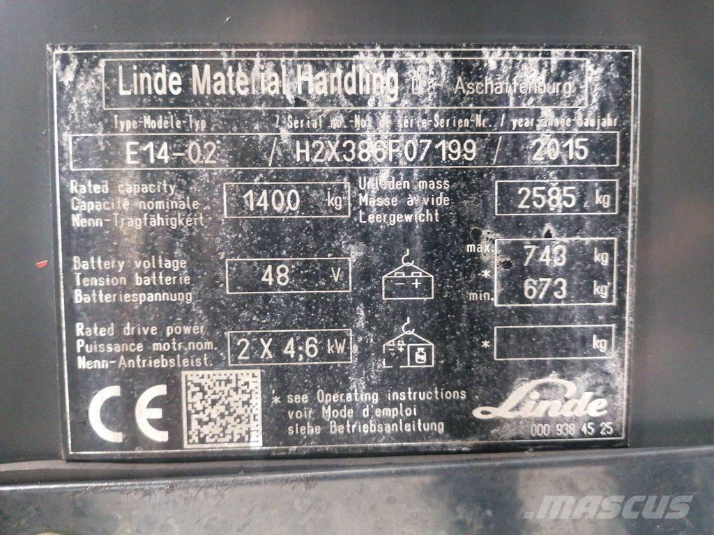 Linde E14-02 Akumulátorové vozíky