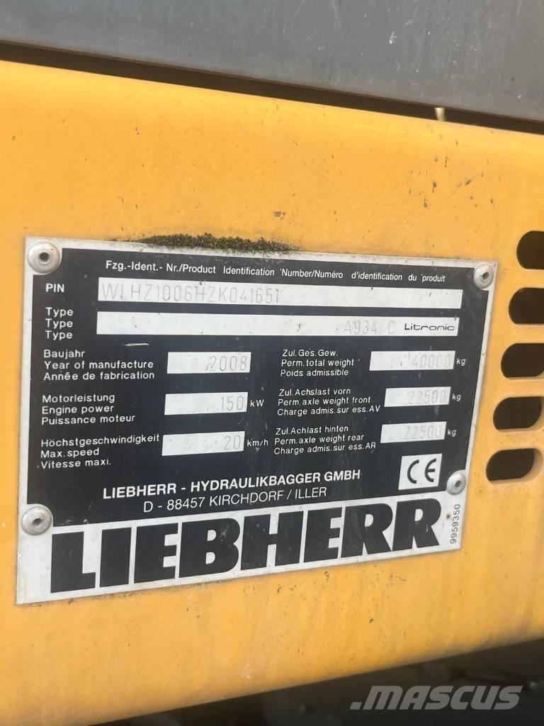 Liebherr A 934 C Stroje pre manipuláciu s odpadom