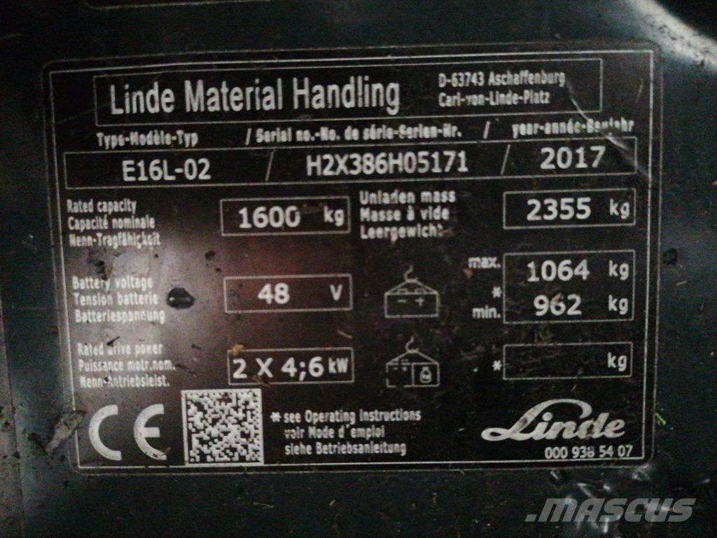Linde E16L-02 Akumulátorové vozíky