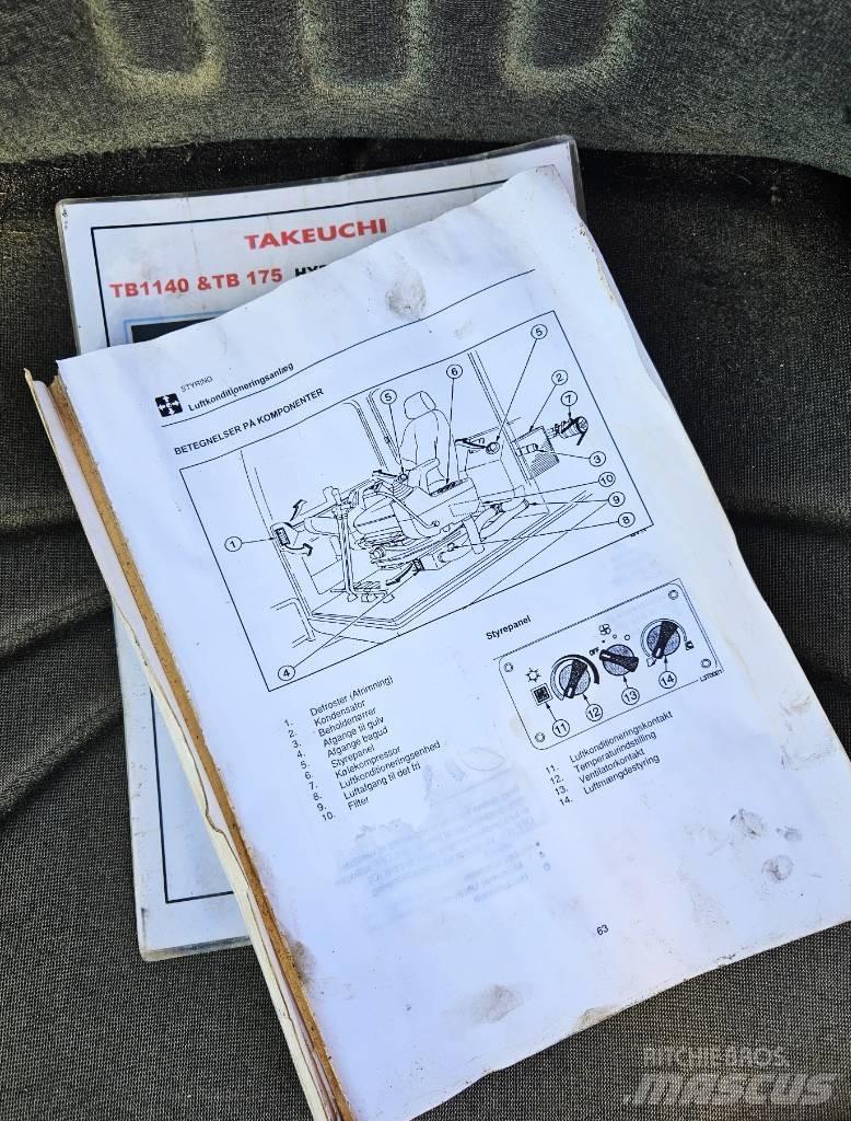 Takeuchi TB1140 Pásové rýpadlá