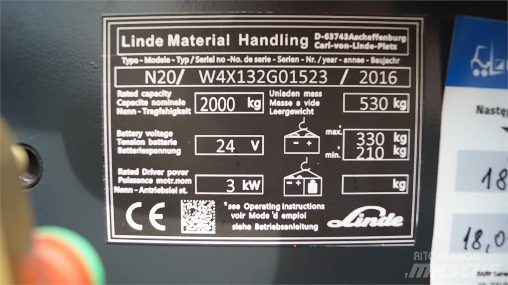 Linde N20 kurz Nízkozdvižné vozíky