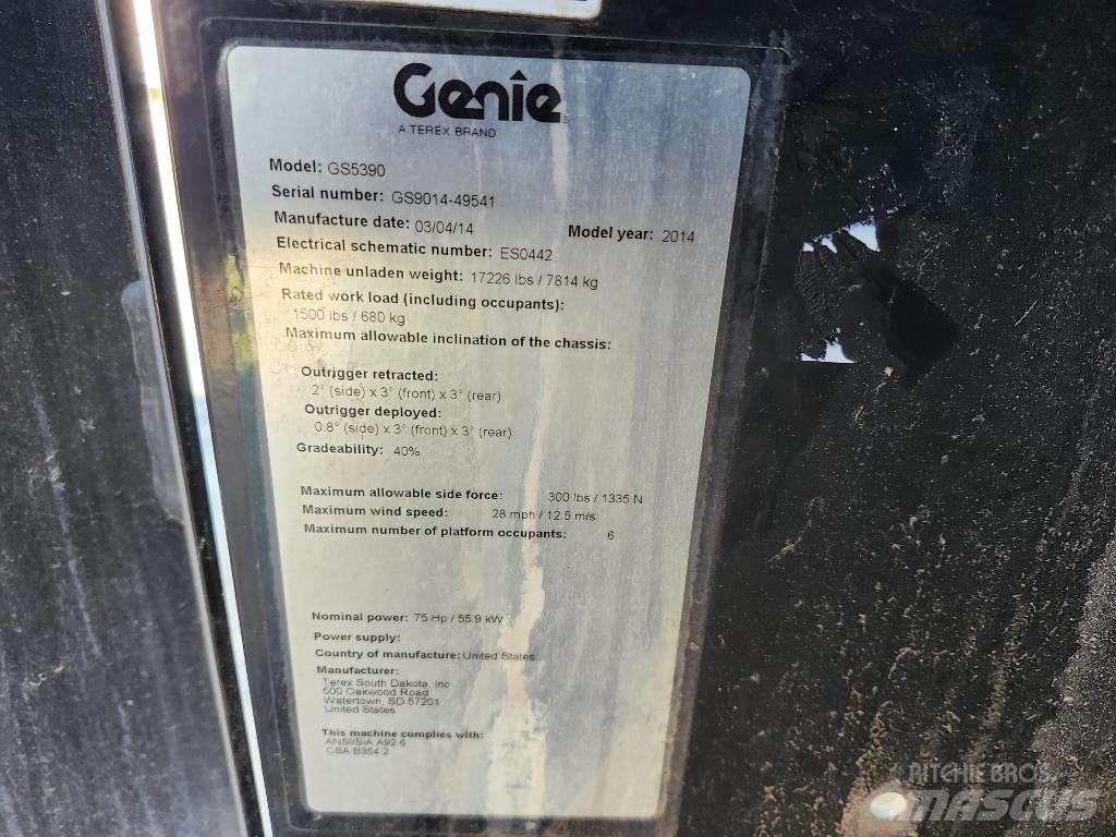 Genie GS 5390 Nožnicové zdvíhacie plošiny