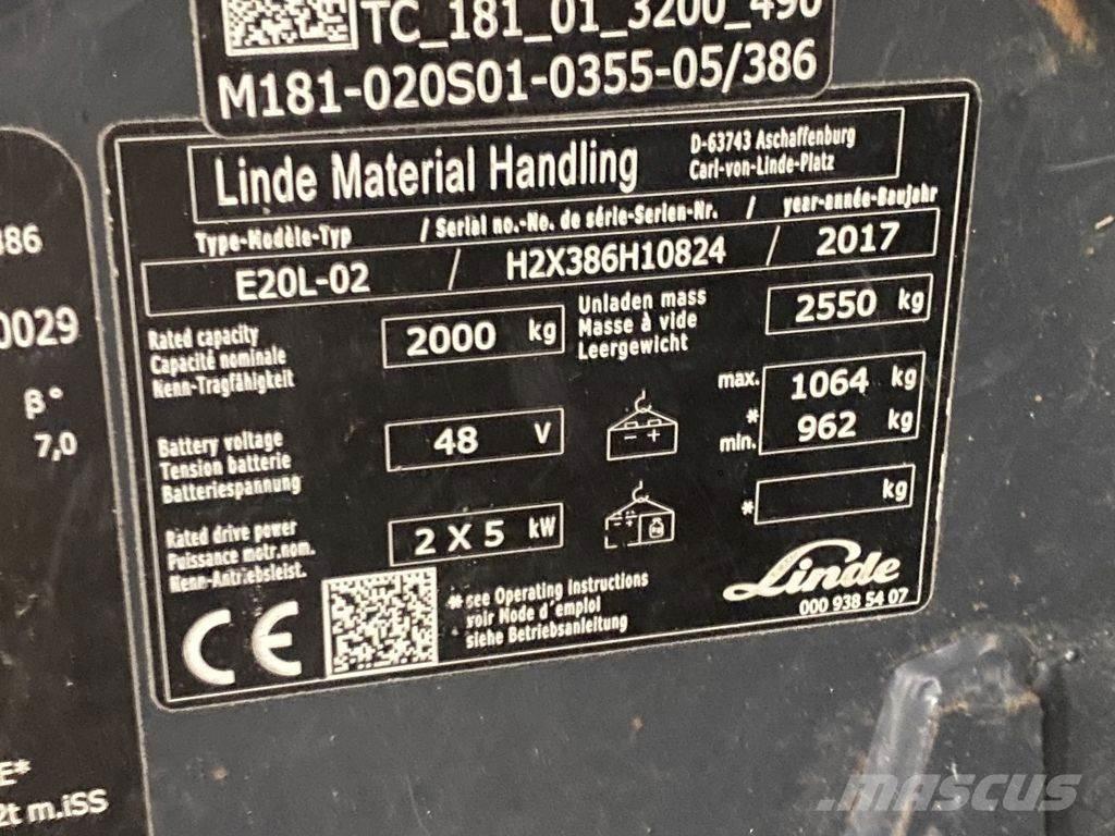Linde E20L-02 Akumulátorové vozíky