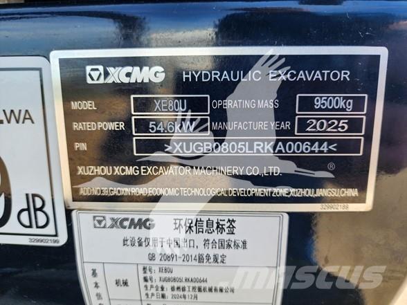 XCMG XE80U Pásové rýpadlá