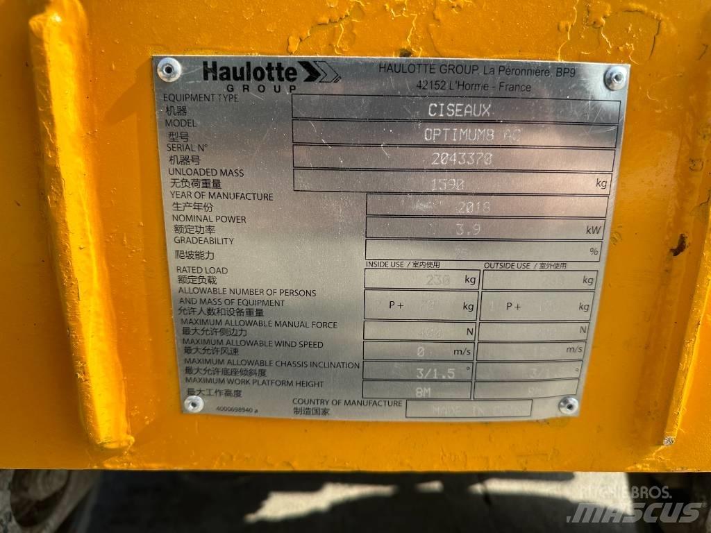 Haulotte OPTIMUM 8 Nožnicové zdvíhacie plošiny