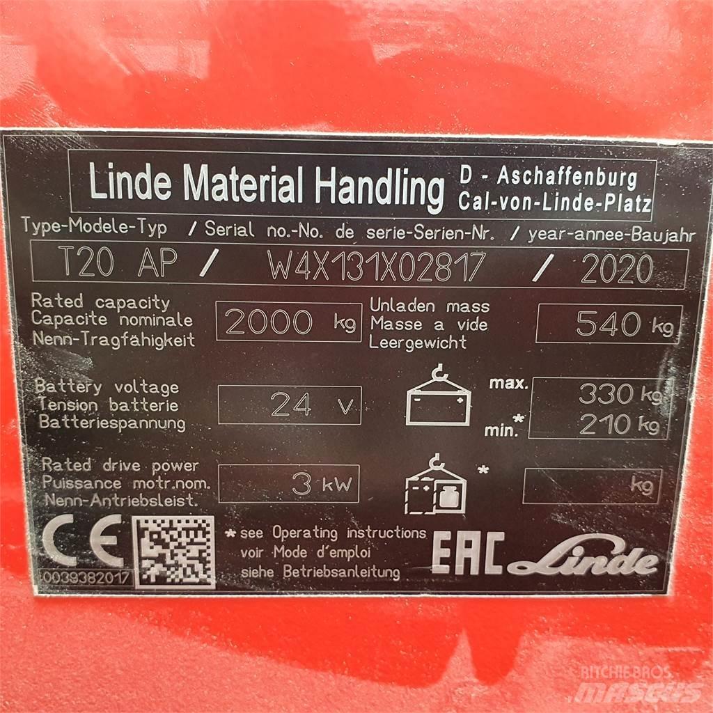 Linde T20AP kurz Nízkozdvižný vozík