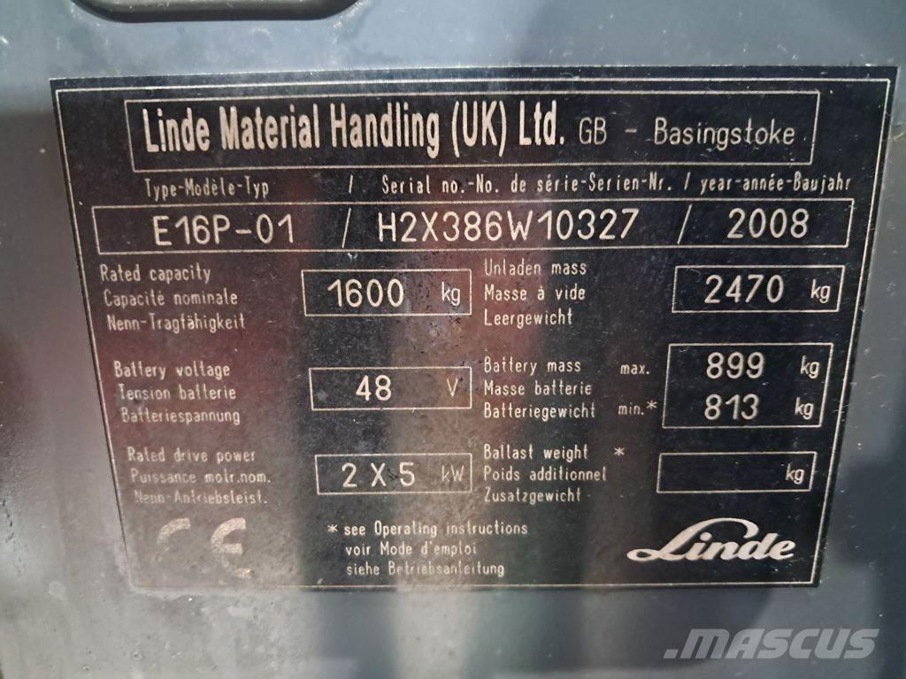 Linde E16P-01 Akumulátorové vozíky