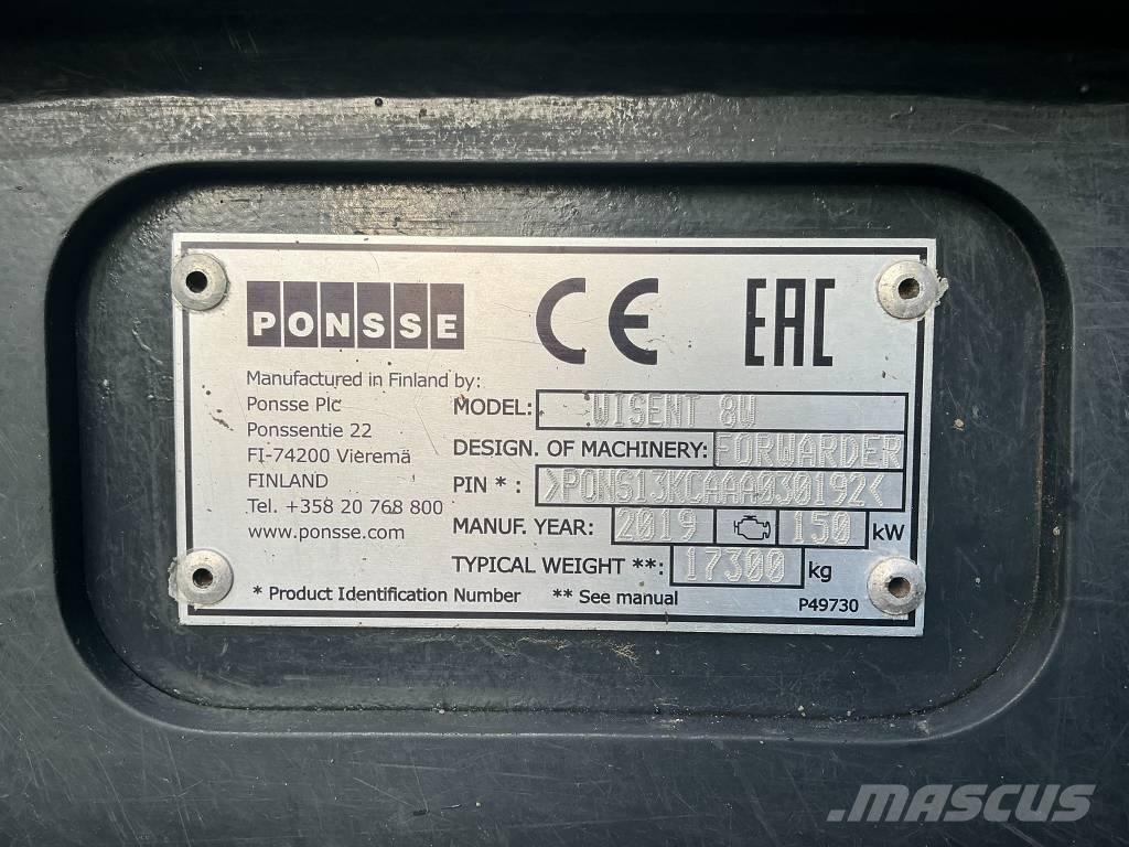 Ponsse Wisent 8W Lesné traktory