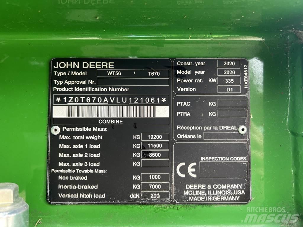 John Deere T670I Kombinované zberacie stroje