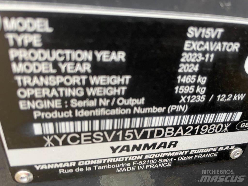Yanmar SV15VT Midi rýpadlá 7 t - 12 t