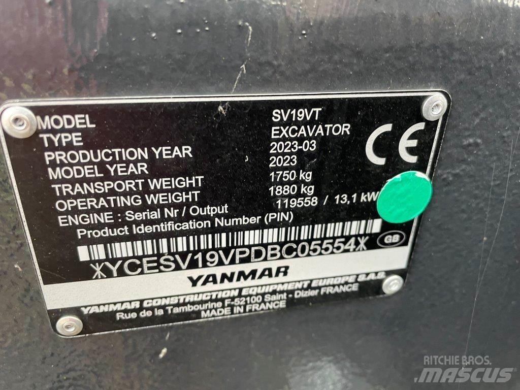 Yanmar SV19VT Midi rýpadlá 7 t - 12 t