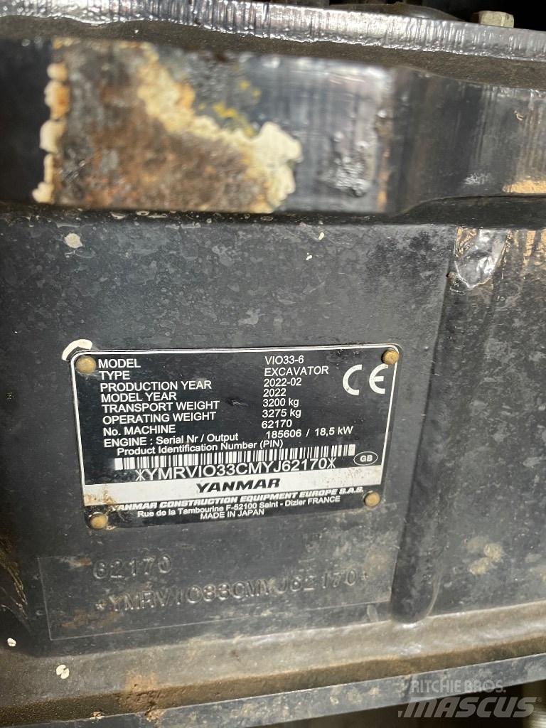 Yanmar Vio 33 Mini rýpadlá < 7t