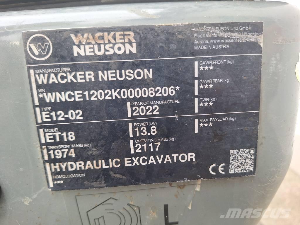 Wacker Neuson ET 18 Pásové rýpadlá