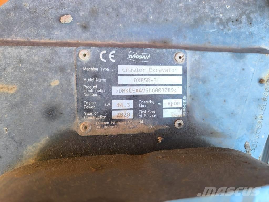 Doosan DX 85 R-3 Midi rýpadlá 7 t - 12 t