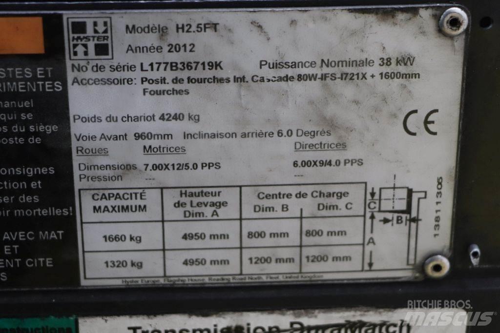 Hyster H2.5FT LPG vozíky